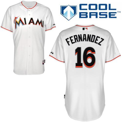 Jose Fernandez #16 MLB Jersey-Miami Marlins Men's Authentic Home White Cool Base Baseball Jersey